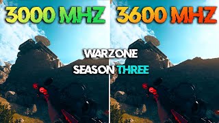 WARZONE SEASON 3  DDR4  3000mhz VS 3600mhz RAM  More FPS [upl. by Dhiren]