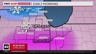 Winter Weather Advisory in effect for Chicago area with freezing rain icy conditions [upl. by Yrrag]