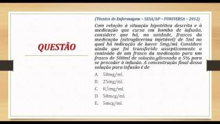 Cálculo de Medicação  Nitroglicerina em Bomba de Infusão [upl. by Lois830]