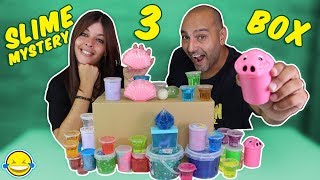 SLIME MYSTERY BOX 3 Caja misteriosa Mega Haul de Slimes Unicornio Unboxing de Slimes Jordi y Bego [upl. by Assened]