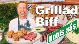 Grillad Biff med Nobissås och BroccoliTempura [upl. by Agostino]