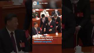 Former Chinese President Hu Jintao removed from Communist Party congress  USA TODAY Shorts [upl. by Anirual]