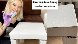 Sararmış Yırtılmış Leke Olmuş Deri Sehpamı Yeniledim EmineDeligoz [upl. by Itnuahsa73]