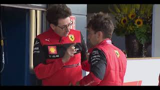 Mattia Binotto telling off Charles Leclerc after the British GP [upl. by Aitas]