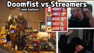 Destroying Streamers with Doomfist Bastion  Streamer Showdown Tournament [upl. by Wilscam97]