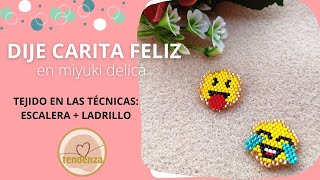 Cómo hacer un DIJE EMOTICON – CARITA FELIZ 😝 en PUNTADA LADRILLO [upl. by Alfonso868]