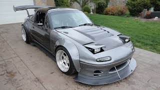 500HP V8 Swapped Widebody Miata Project Build [upl. by Htebezile]