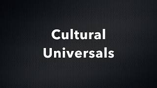 Cultural Universals • Ebbie Smith • Sociology [upl. by Binah]