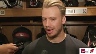 Jesper Bratt Exit Interview  NEW JERSEY DEVILS [upl. by Dahc845]