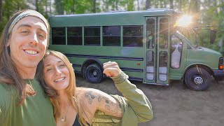 School Bus Conversion Tour Off Grid Tiny Home on Wheels [upl. by Dewain]