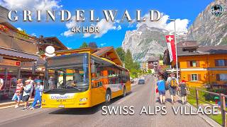 GRINDELWALD SWITZERLAND 🇨🇭 Heavenly beauty of Swiss village Walking tour 4K Worlds beautiful place [upl. by Acinet]