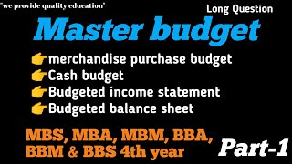 Master Budget  cash budget  budgeted income statement amp balance sheet  MBS MBA BBA BBS BBM [upl. by Farmer]