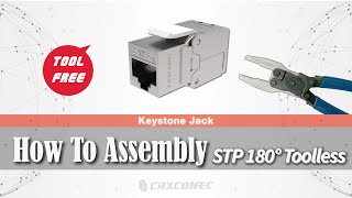 How To Assemble 180 Degree STP Toolless Keystone Jack  RJ45 Installation Guide [upl. by Kyne316]