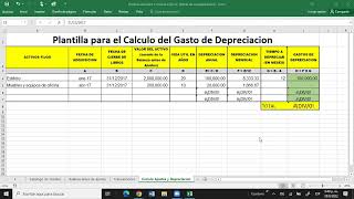 Explicación de cálculo de la depreciación primer registro [upl. by Auqinet]