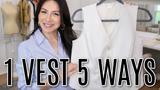 HOW TO STYLE 1 VEST 5 WAYS  How I Put together outfits Spring and Summer Outfit Ideas  LuxMommy [upl. by Oht300]