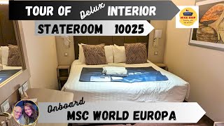 Tour of CABIN 10025 an INSIDE cabin onboard MSC World Europa CRUISE SHIP insidecabin cruiseship [upl. by Nawiat]