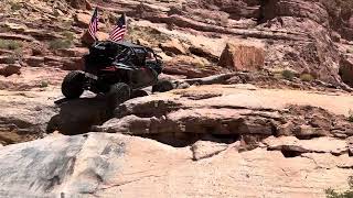 RZR Turbo R on 37” Roxxzillas crawls up Axle Hill on Pritchett Canyon Moab Utah [upl. by Gnad]