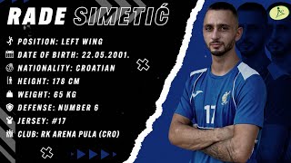 Rade Simetic  Left Wing  RK Arena Pula  Handball  Highlights  CV  202324 [upl. by Pomcroy]