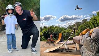 7 Year Old tries to Double Backflip the Mega Ramp [upl. by Alahc823]