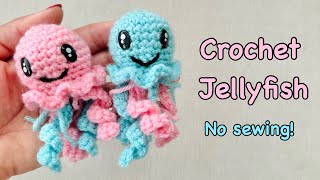 Crochet Jellyfish Jellyfish Amigurumi No sew crochet project beginner friendly [upl. by Faubert]