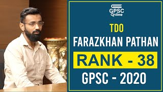 GPSC Topper Mock Interview  Farazkhan Pathan  Rank  38  TDO GPSC 2020 [upl. by Psyche]