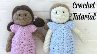 How to crochet an EASY doll  amigurumi doll pattern [upl. by Arbmik]