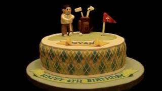 Golf Theme  Argyle Theme Fondant Birthday Cake [upl. by Oona]