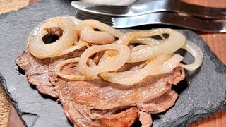 Filetes de res encebollados  Beef Fillets with Onions [upl. by Anreval864]