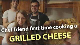 Grilled Cheese Sandwich  Italian Chef friend changes it up [upl. by Lapointe]