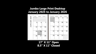 Jumbo Large Print Desktop 2025 Calendar [upl. by Nahpos354]