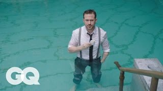 Ryan Gosling Goes Swimming in his Ralph Lauren Suit  GQ [upl. by Eeima7]