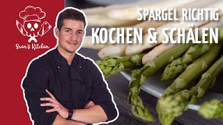 Grünen Spargel richtig schälen zubereiten amp Grüner Spargel kochen [upl. by Ecnerual]