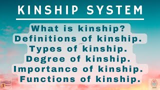 Kinship System  Types of Kinship  Kinship in Sociology  kinship sociology ugc net [upl. by Ahsinel744]