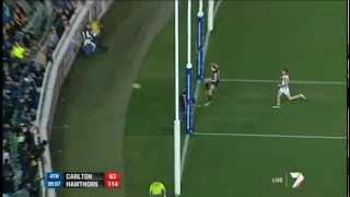 Mitch Robinson volleys a goal of the year contender  AFL [upl. by Casmey]