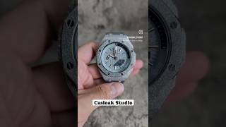 Casioak Mod Casio GSHOCK Royal Oak Custom Mens Watches 44mm Ga2100 Gray Frosted Silver casioak [upl. by Nogam717]