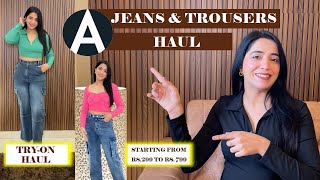 AJIO High Waisted Jeans amp Trousers Haul Starting Rs299 💰  Honest Review 💯❤️ [upl. by Berrie]