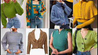 CROCHET Expert Shares Top WOOL Crop Top Sweater Designs For Women in 2024 [upl. by Melisse]