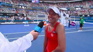 Barbora Strycova On Court Interview QF  Apia International Sydney 2017 [upl. by Kcod]