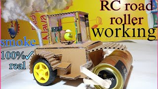 DIY TOY RC ROAD ROLLER  electric toy car train helicopter making at home awesome by Indian mr ad [upl. by Eadahs650]