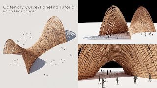 Catenary Curves Paneling Rhino Grasshopper Tutorial Parametric Architecture [upl. by Assetan640]