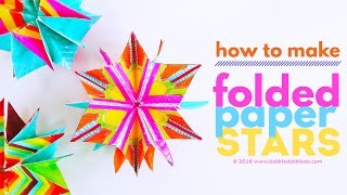 Paper Art Project for Kids Folded Paper Stars [upl. by Nauqan]