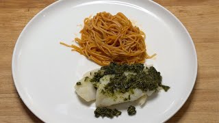 FILET DE MORUE AU PESTO DANS AIR FRYER RECETTE FACILE  COD FILLET WITH PESTO IN THE AIR FRYER easY [upl. by Vander]