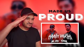 MC STΔN X KSHMRmusic HAATH VARTHI Official Video  Reaction  Rtv Productions [upl. by Doykos]