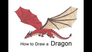 How to Draw a Dragon Flying Color [upl. by Enriqueta773]