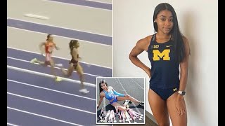 University of Michigan runner makes stunning comeback in 4x400 relay [upl. by Victor867]