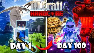 100 Days In RLCRAFT Hardcore and i BEAT IT [upl. by Nadruoj]