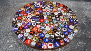 DIY Bottle Cap Table With Epoxy Resin [upl. by Illah]