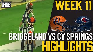 Bridgeland vs Cy Springs  2023 Week 11 Football Highlights [upl. by Naginnarb435]