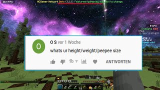 MCSG McGamer 54  How big is my peepee QNA Answers [upl. by Anneuq798]