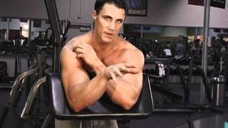 Greg Plitt  Straight Bar Preacher Curl Bodybuilding [upl. by Tollman771]